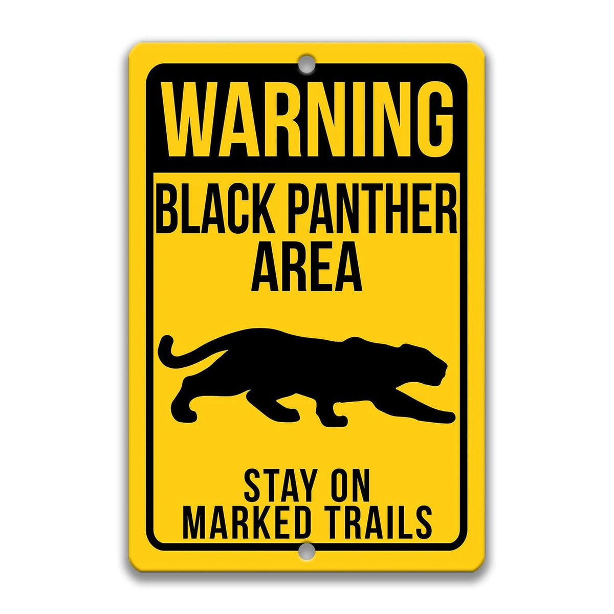 Warning Black Panther Area Metal Sign