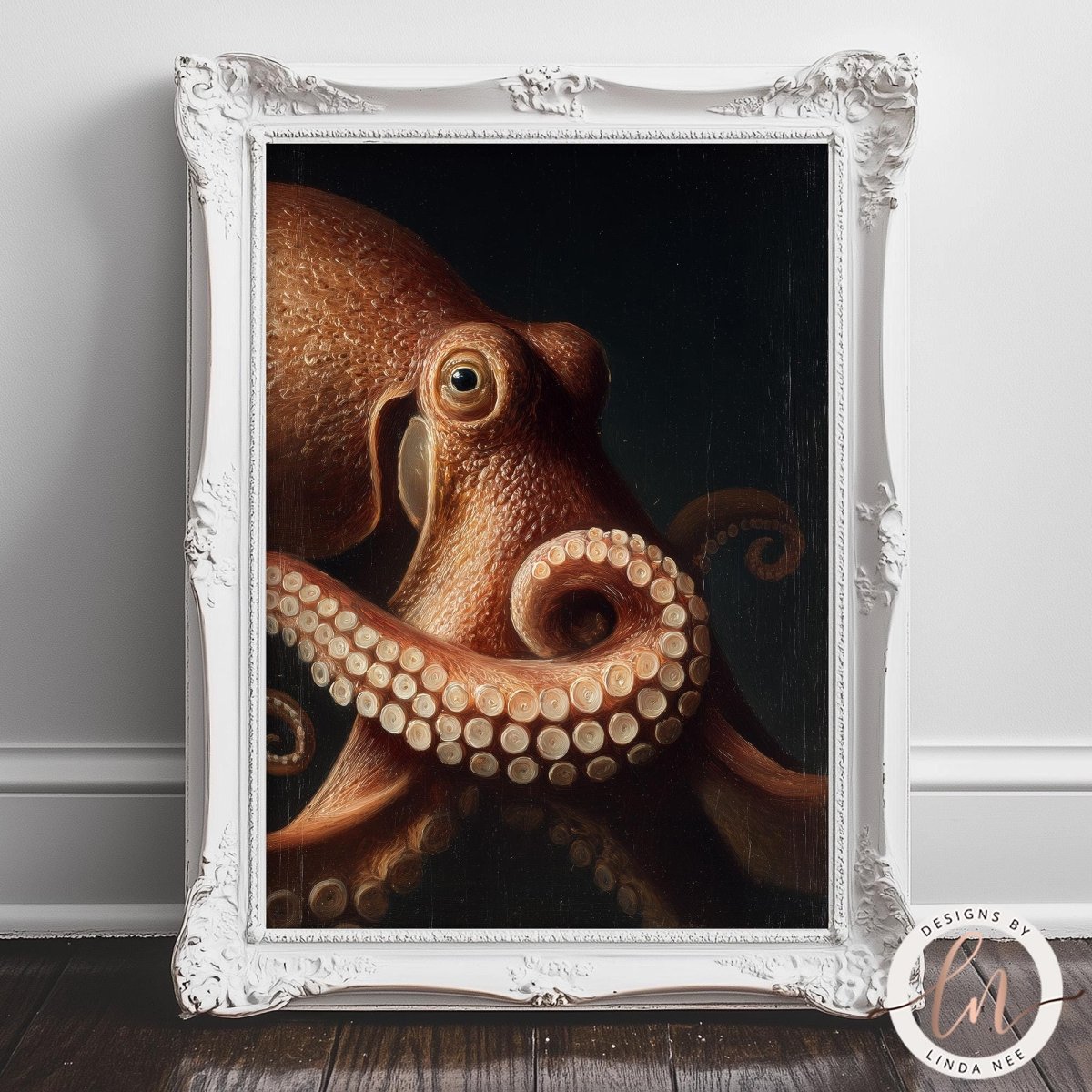 an octopus with its tentacles spread out, creating a striking and detailed visual.