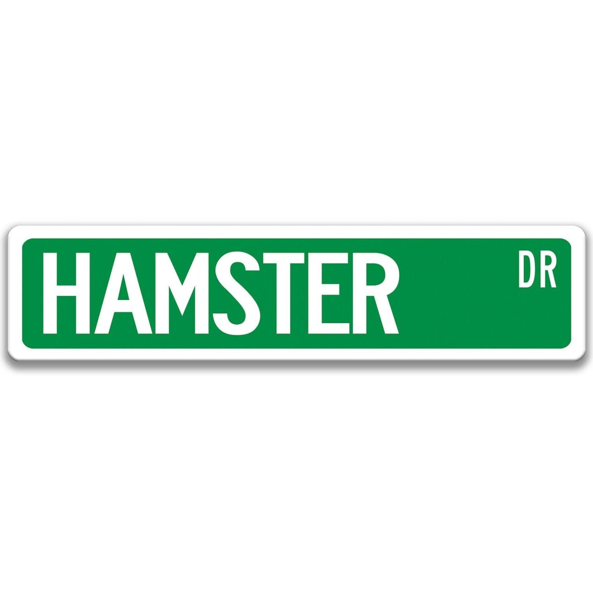 Hamster Street Name metal sign with green background