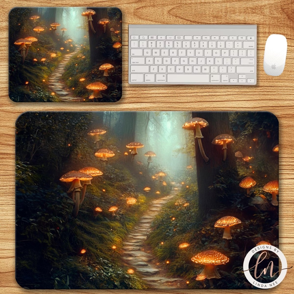 Whimsical Mushrooms Mouse Pad & Desk Mat