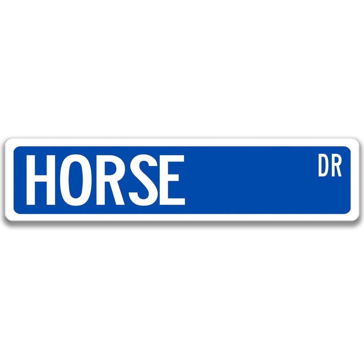 Horse metal street sign with black horse silhouette, customizable background color, heavy gauge aluminum