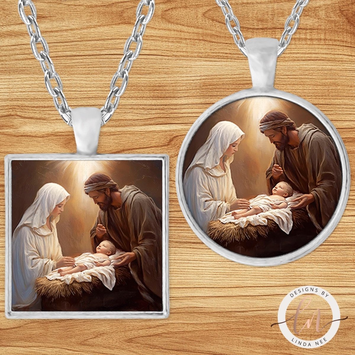 Holy Family Nativity Pendant Necklace