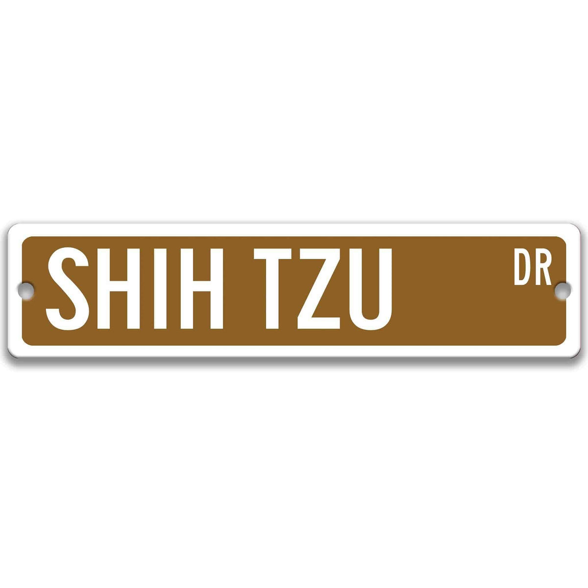 Blue Shih Tzu DR aluminum street sign with white lettering