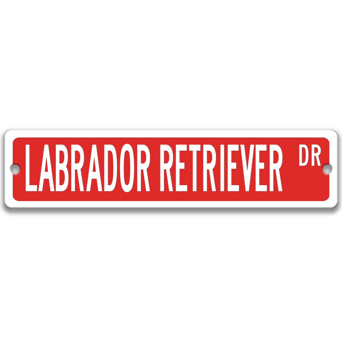 Blue Labrador Retriever DR aluminum street sign with white lettering