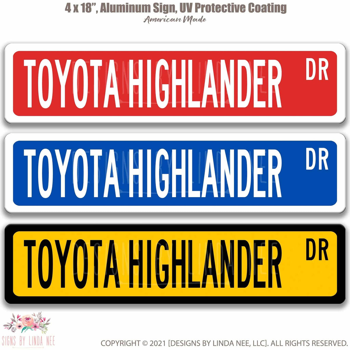 Toyota Highlander Street Sign