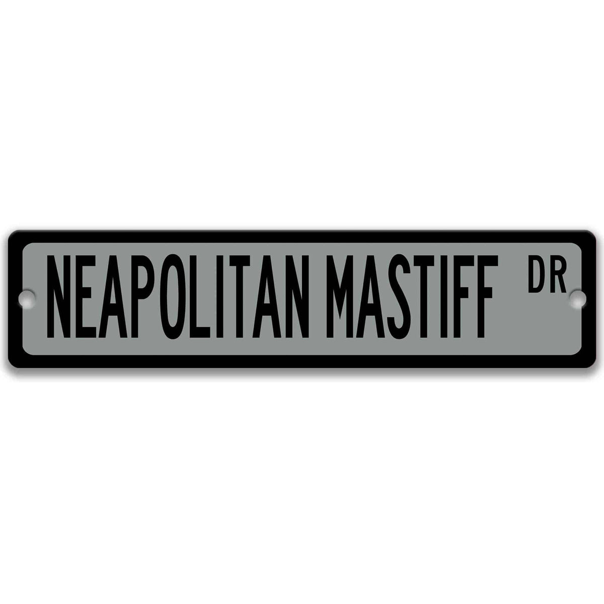 Brown Neapolitan Mastiff DR aluminum street sign with white lettering