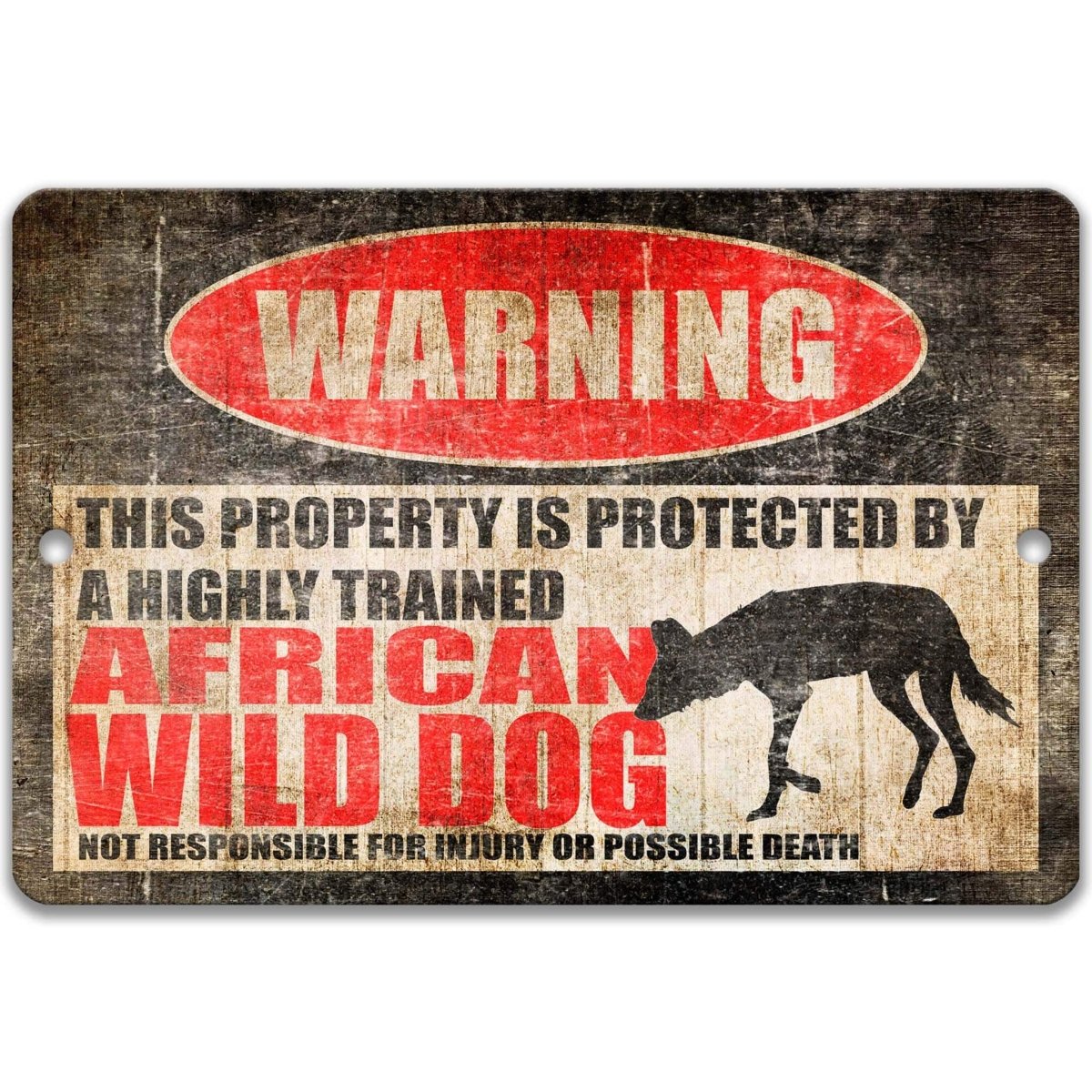 African Wild Dog Area Warning Sign