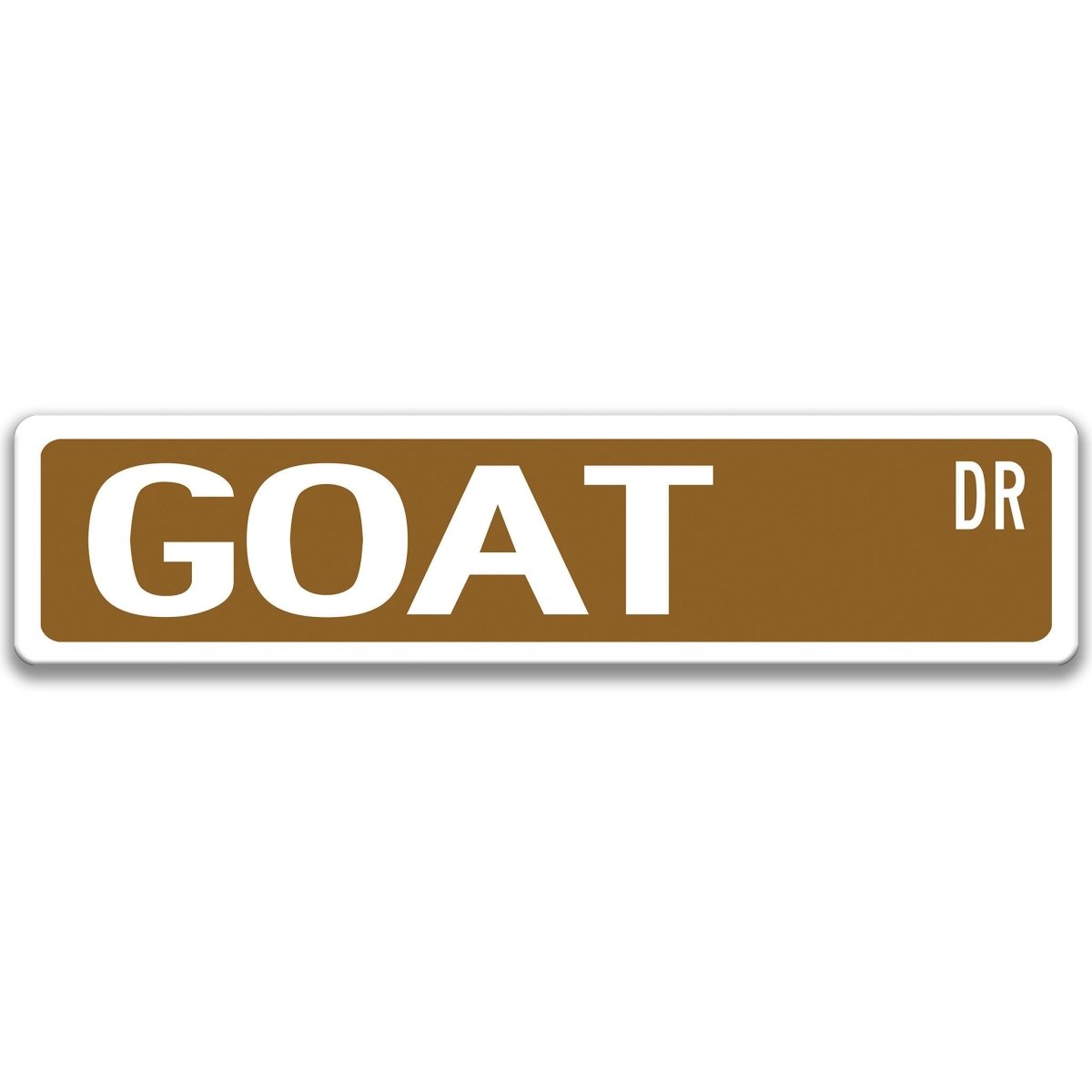 Goat metal street sign with black goat silhouette, customizable background color, heavy gauge aluminum