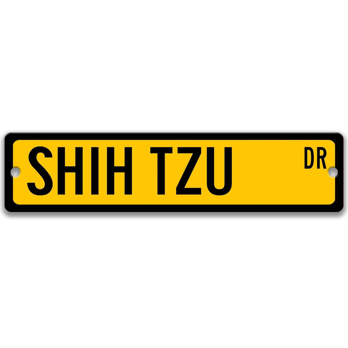Green Shih Tzu DR aluminum street sign with white lettering