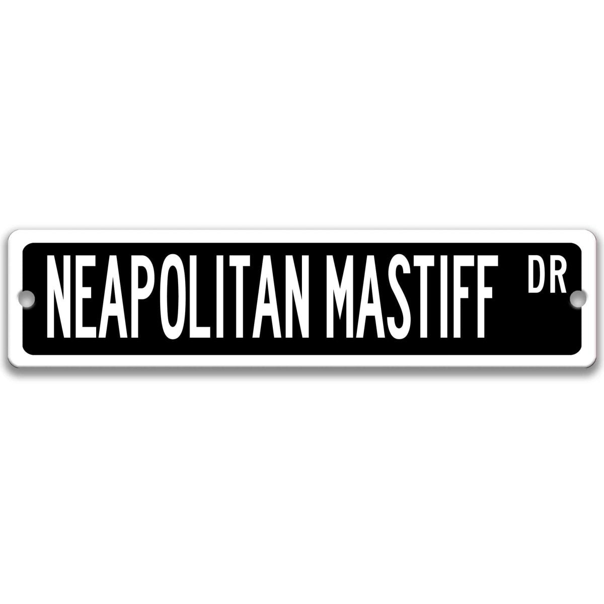 Green Neapolitan Mastiff DR aluminum street sign with white lettering