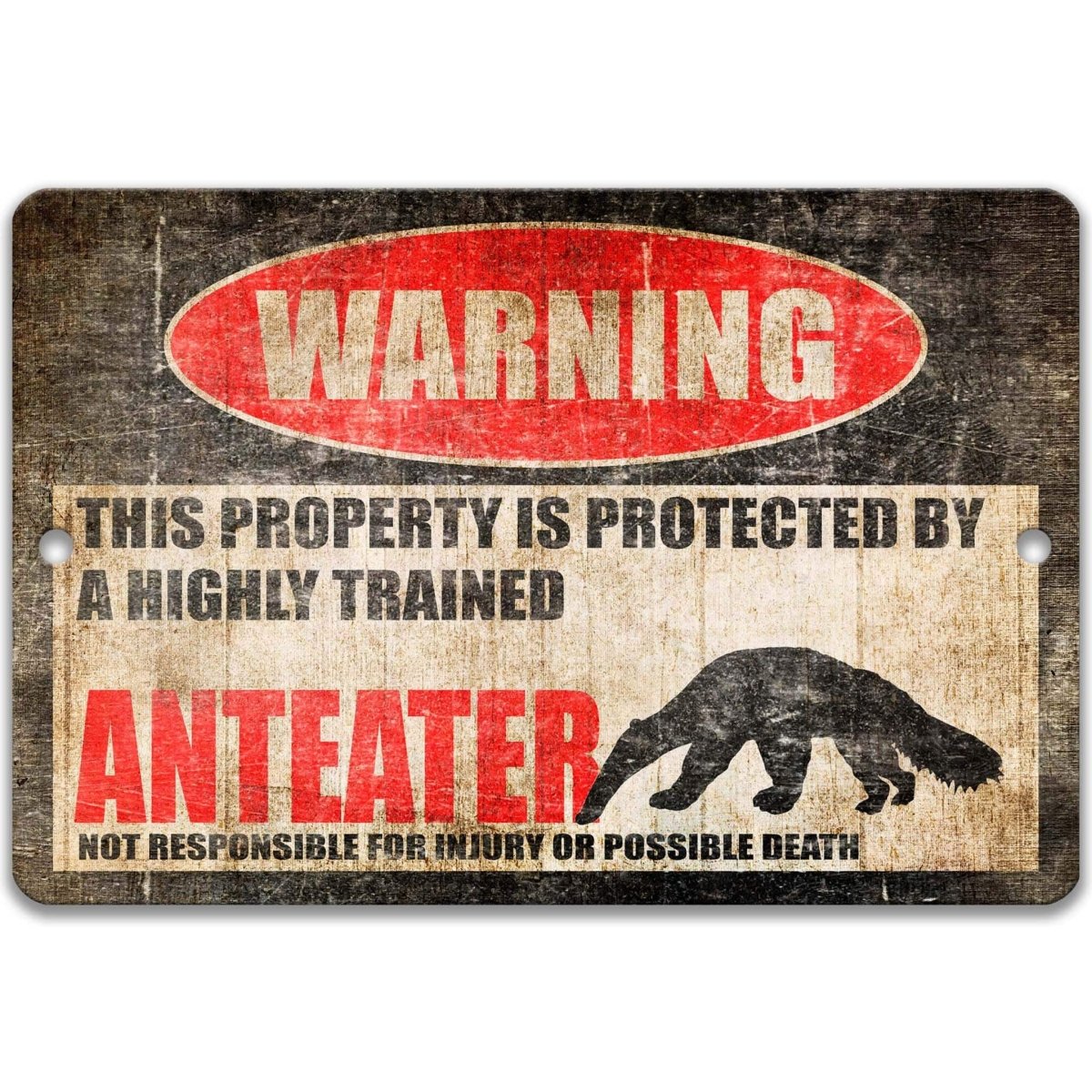Anteater Warning Metal Sign