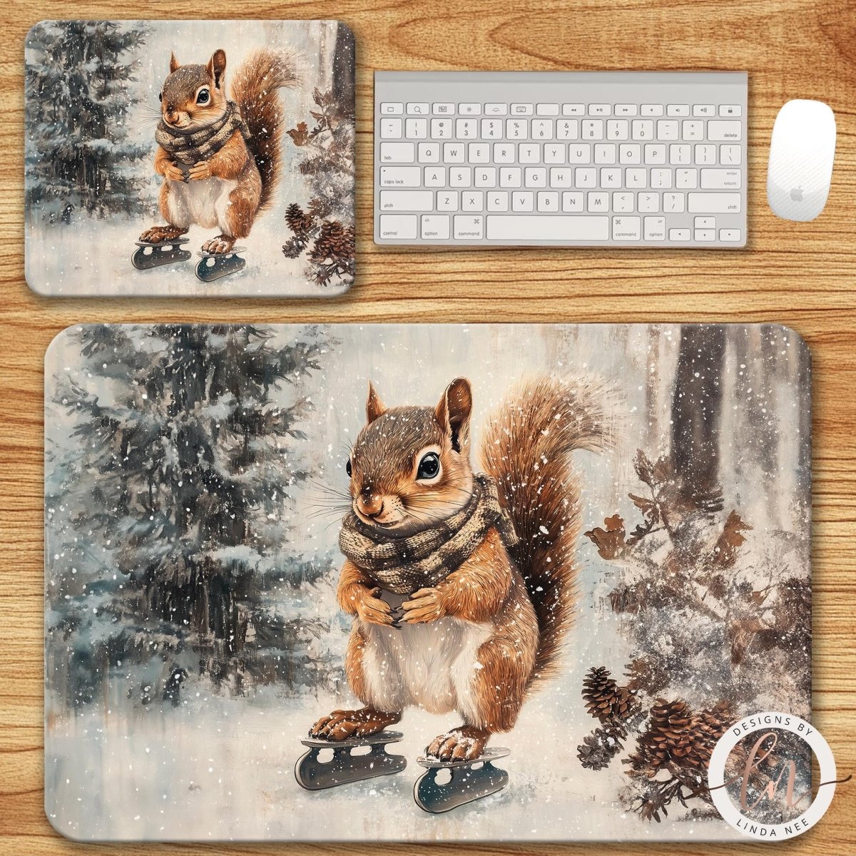 Forest Squirrel Mouse Pad & Desk Mat