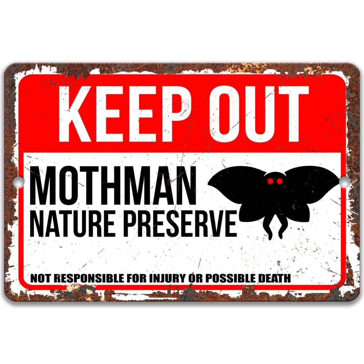 Mothman Keep Out Property Metal Sign