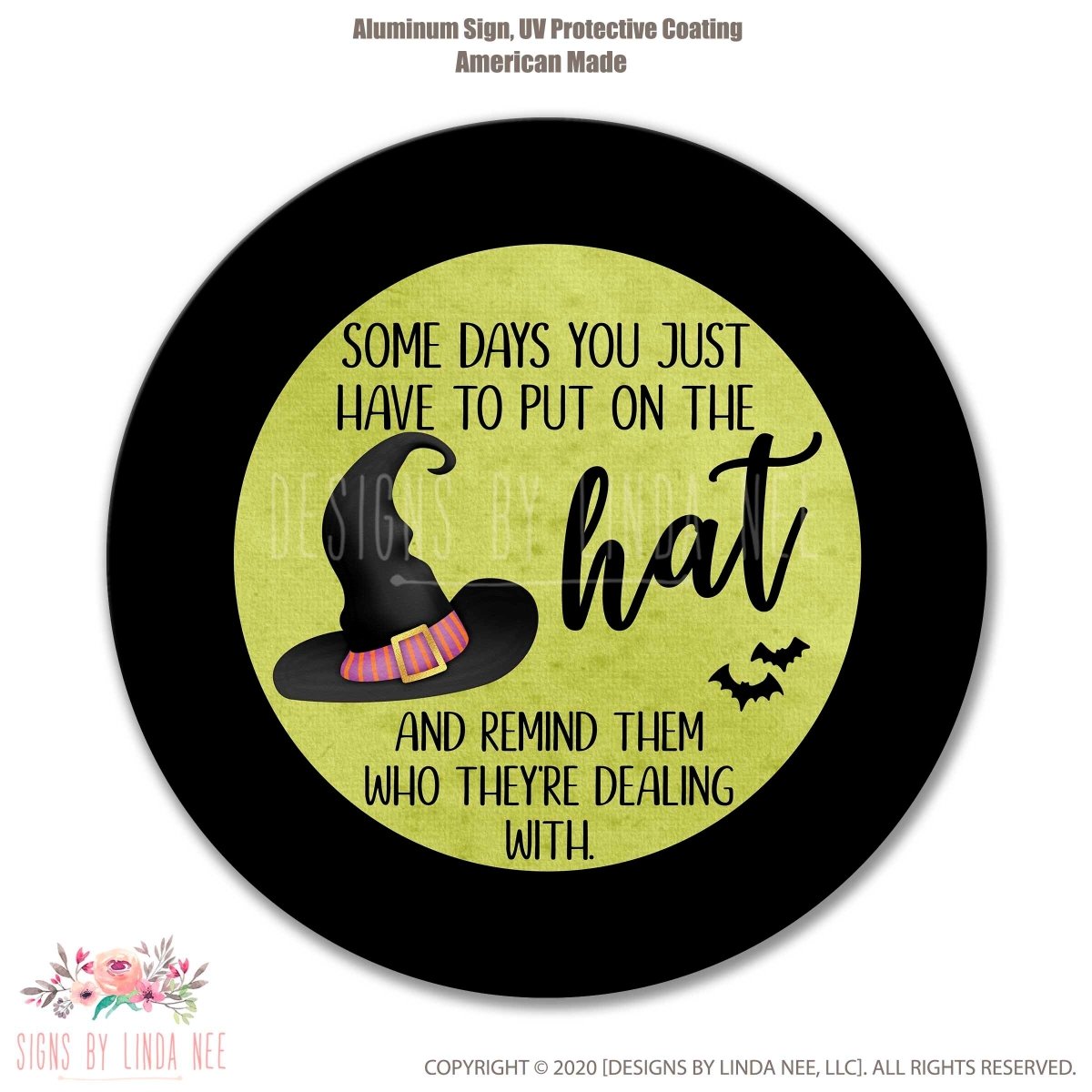 Funny Witch Halloween Metal Wreath Sign