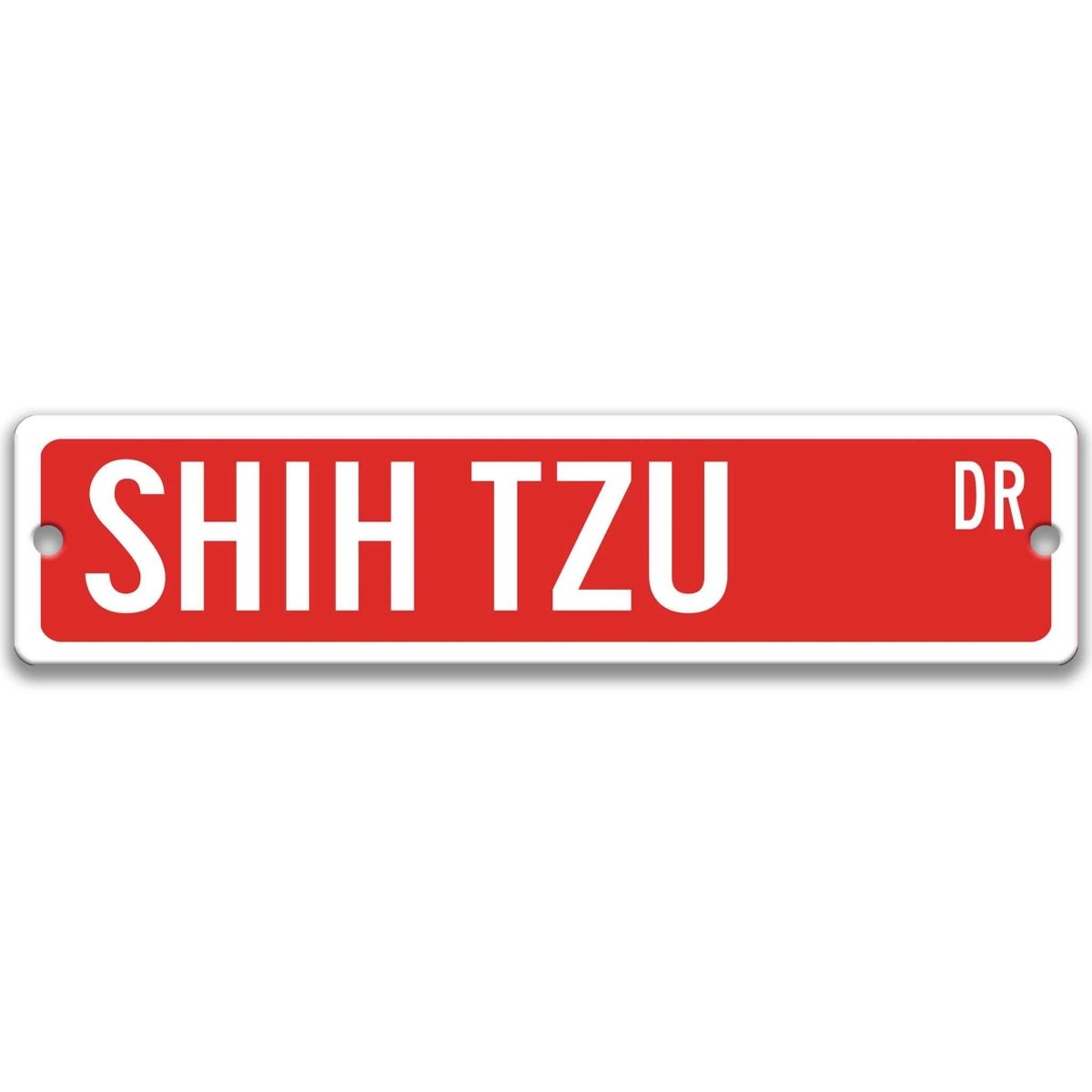 Yellow Shih Tzu DR aluminum street sign with black lettering
