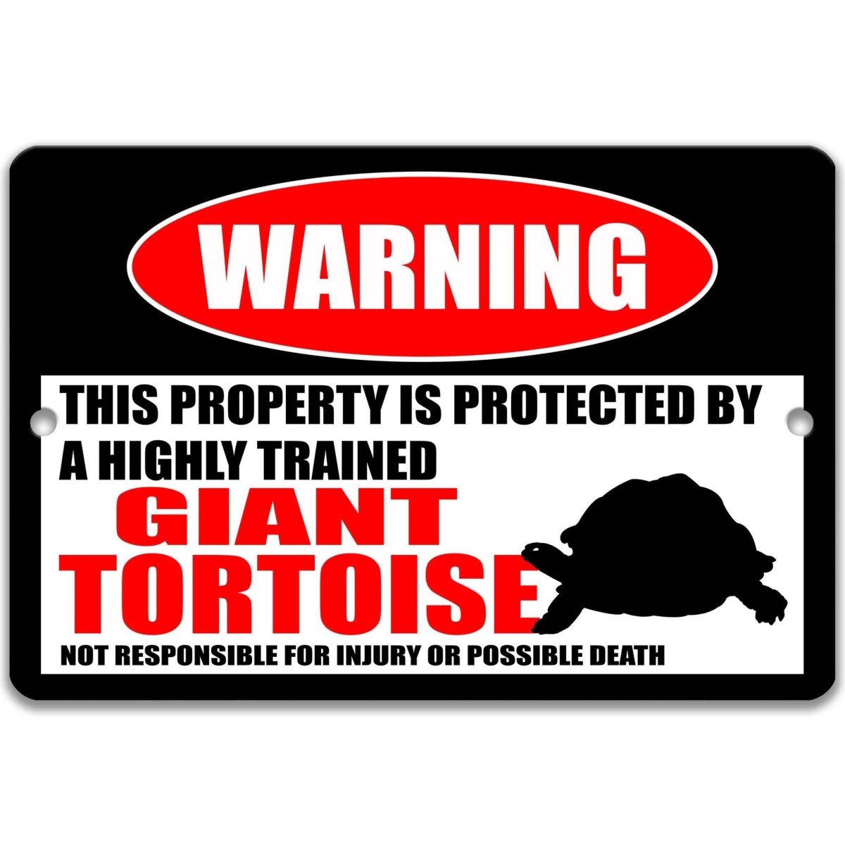 Giant Tortoise Warning Metal Sign