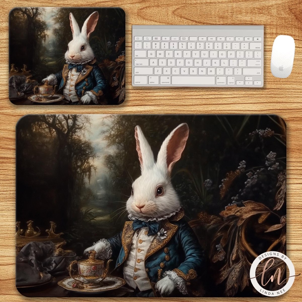 White Rabbit Mouse Pad & Desk Mat