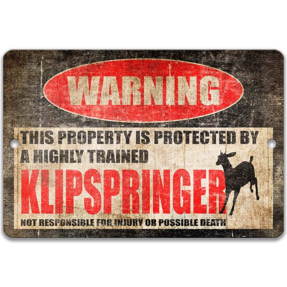Klipspringer Metal Warning Sign