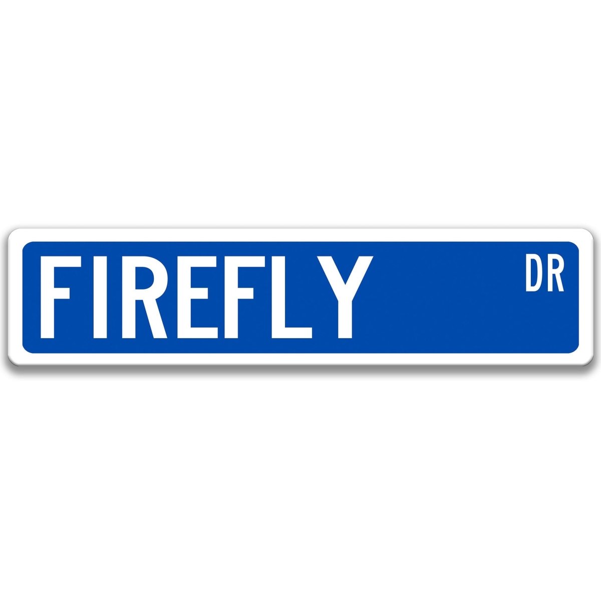Red Firefly aluminum street sign with white lettering