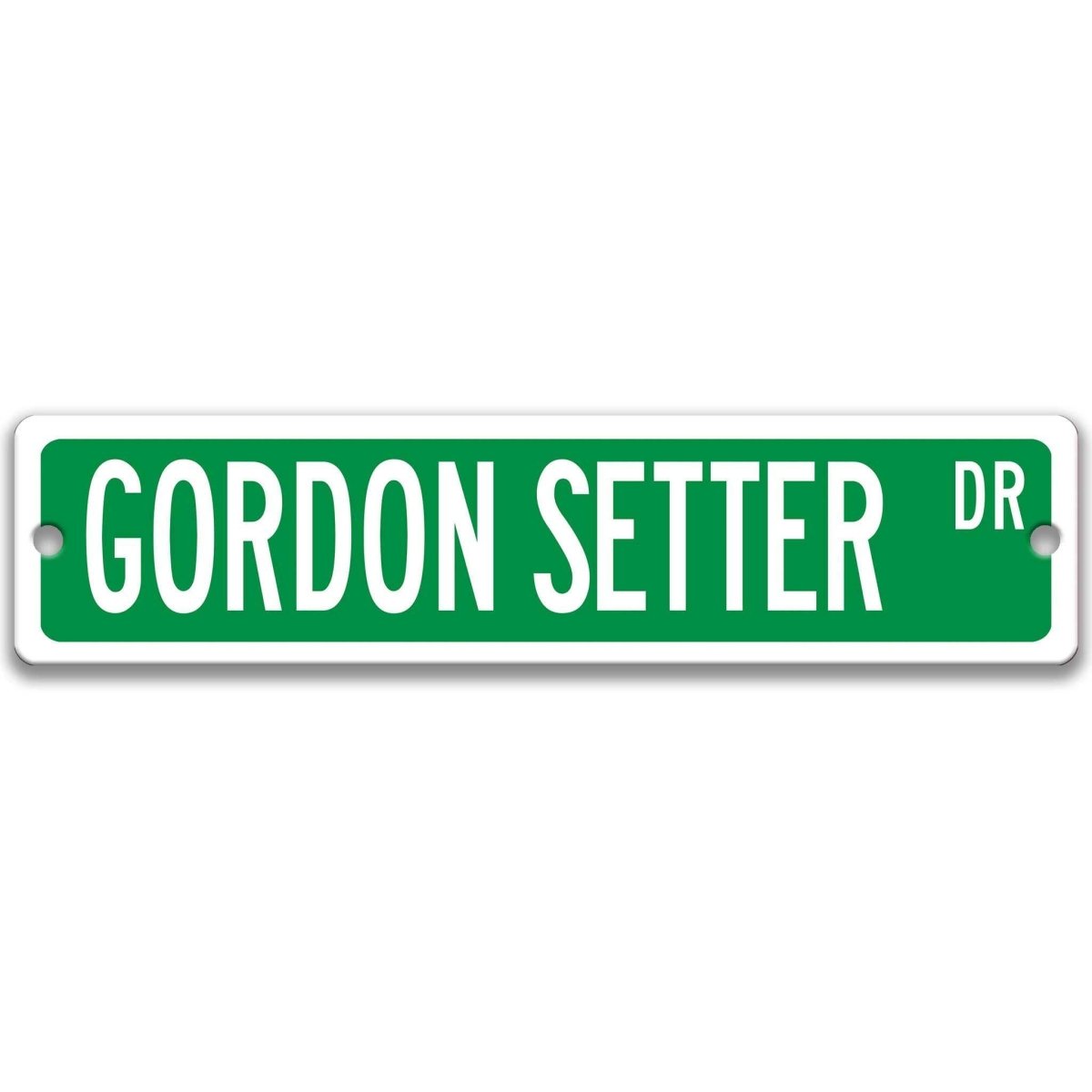Brown Gordon Setter DR aluminum street sign with white lettering
