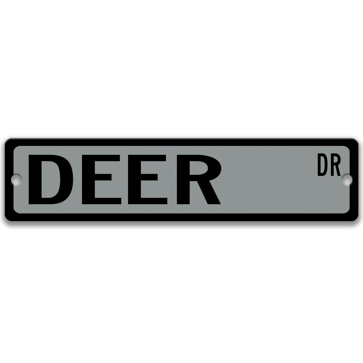 Deer metal street sign in gray background