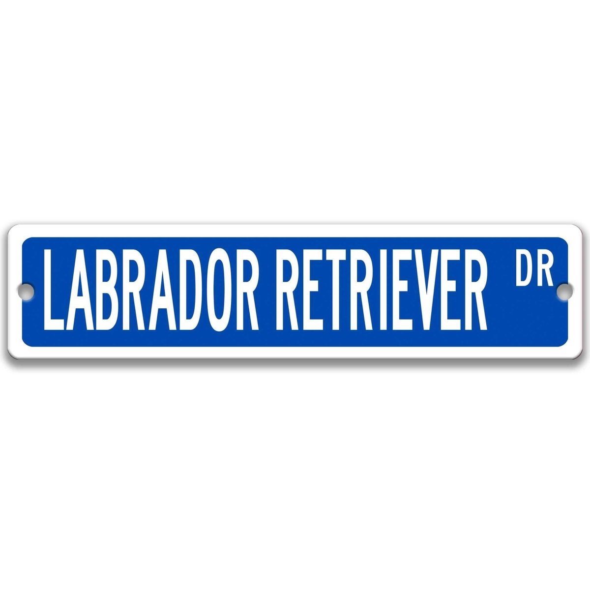 Yellow Labrador Retriever DR aluminum street sign with black lettering