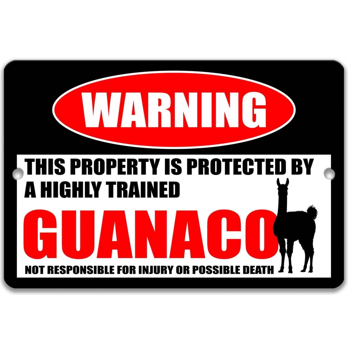 Guanaco Warning Metal Sign Outdoor