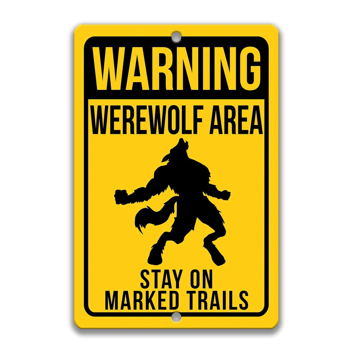 Official Warning Werewolf Metal Sign
