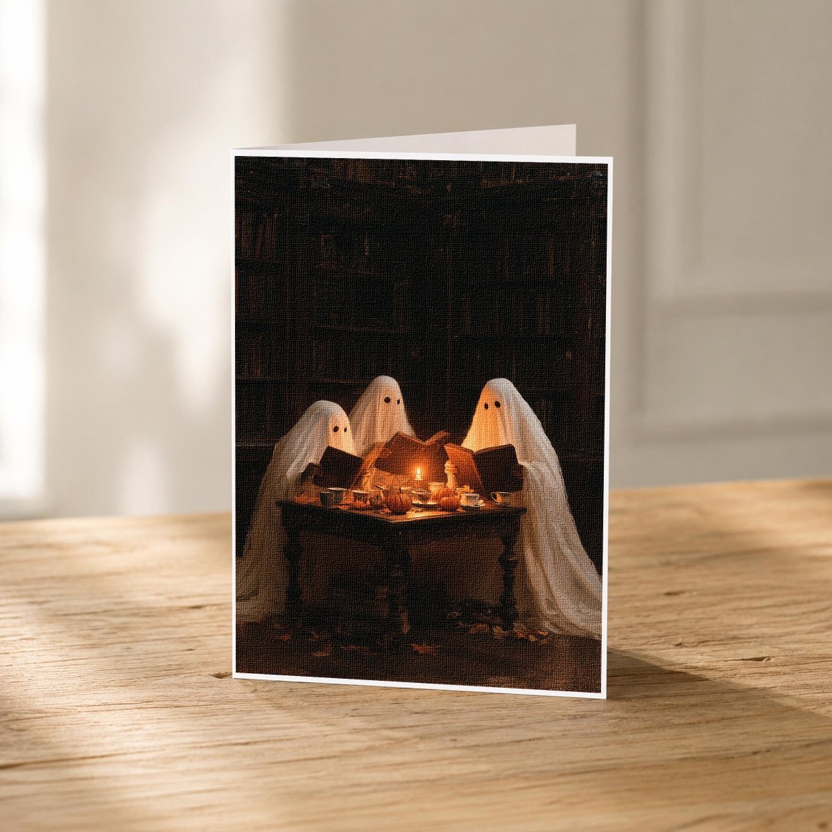 Ghost Book Club 5x7 Halloween note card front