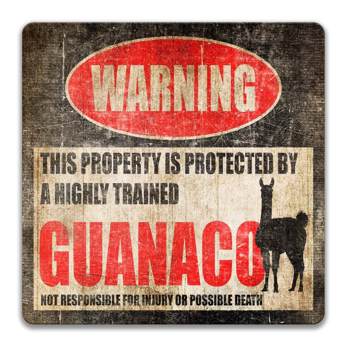 Guanaco Warning Metal Sign Outdoor