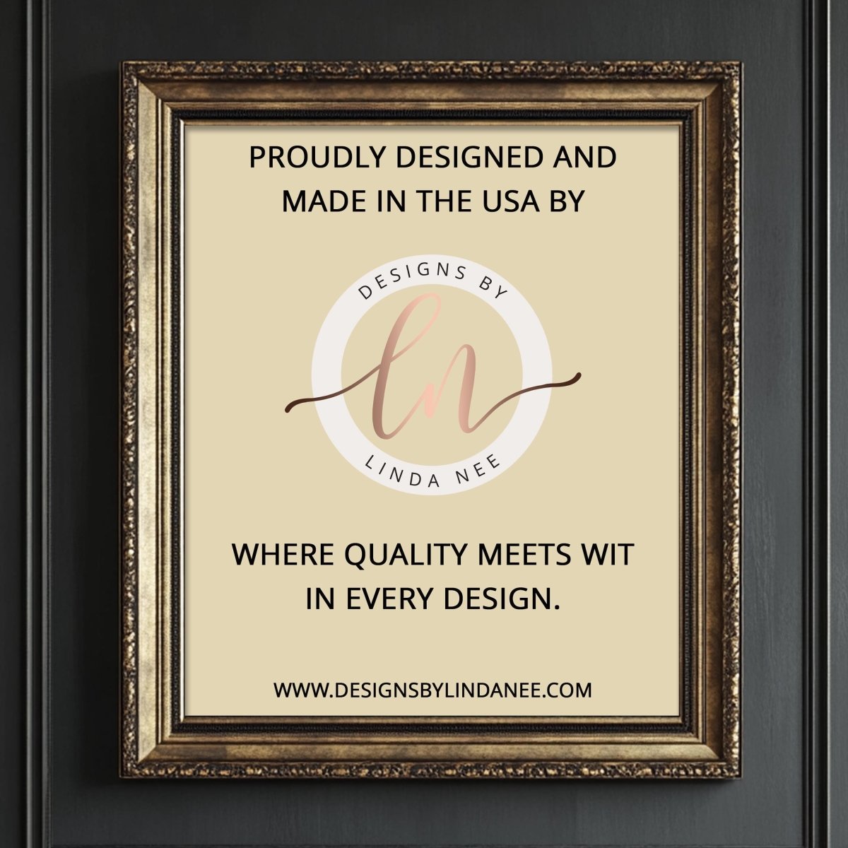 Designed and made in the USA by Designs by Linda Nee