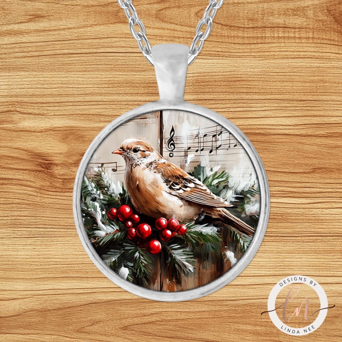 Peace Dove Sheet Music Pendant Necklace