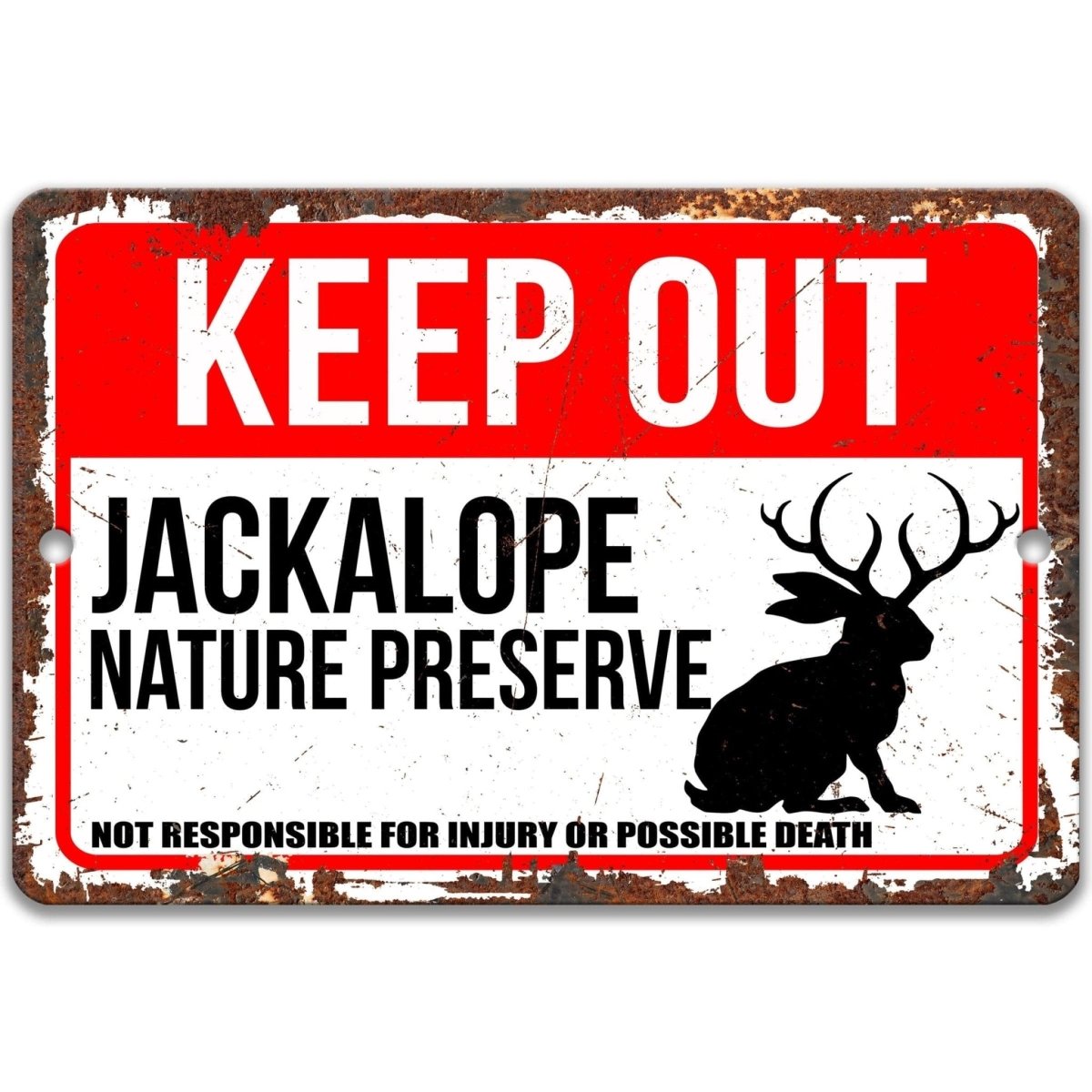 Jackalope Keep Out Property Metal Sign
