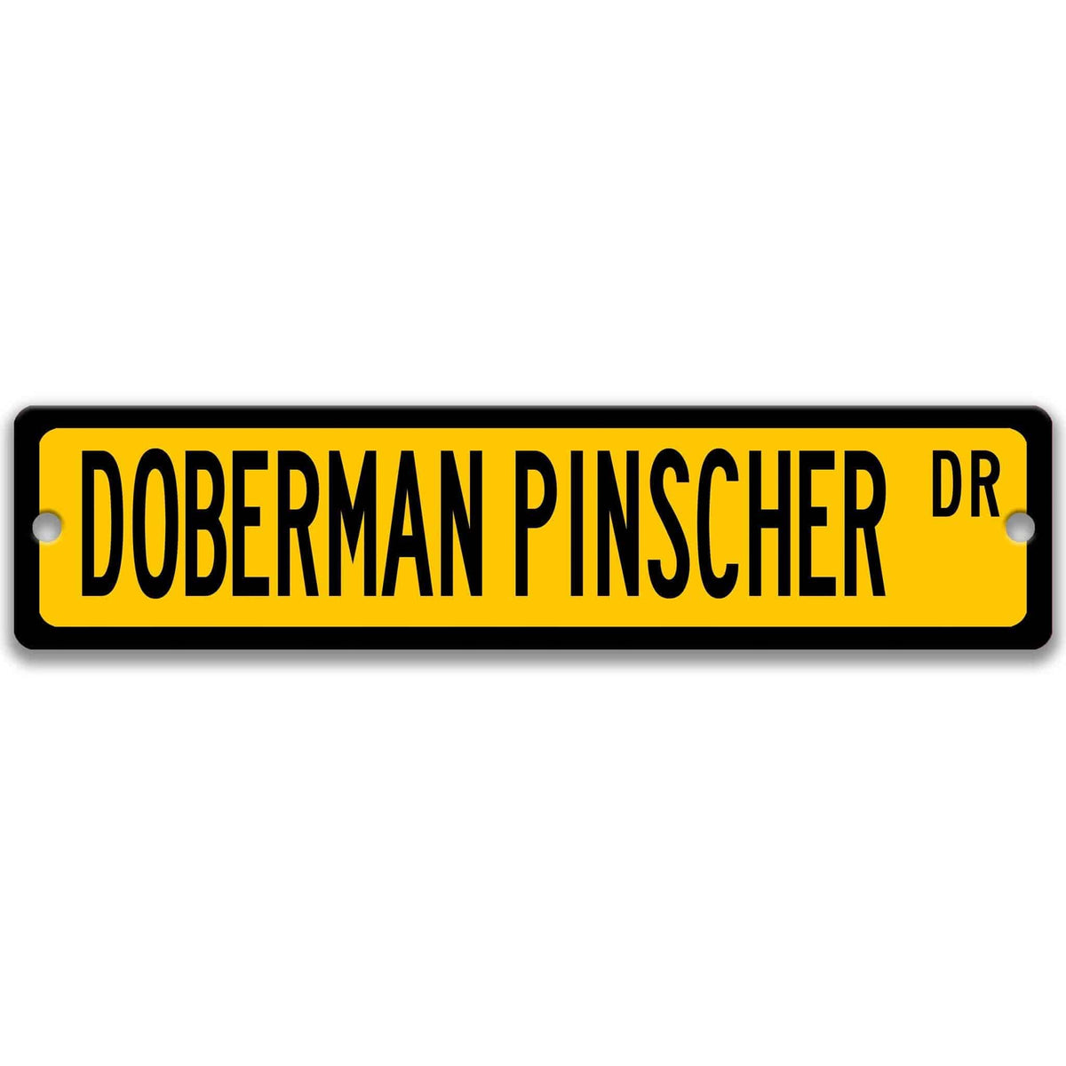 Green Doberman Pinscher DR aluminum street sign with white lettering