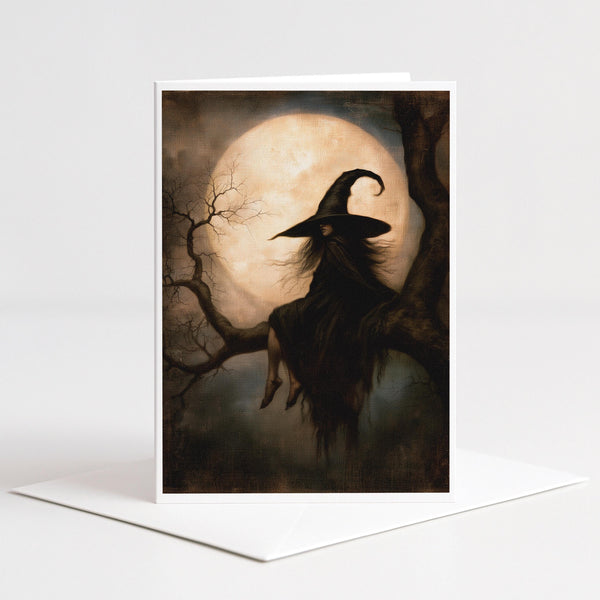 Gothic Vintage Halloween Witch Note Card
