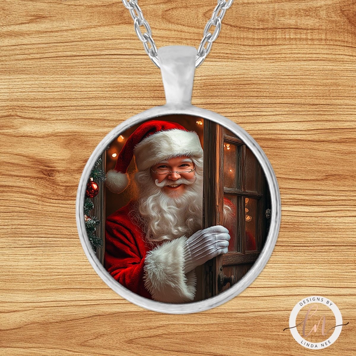 Jolly Santa Christmas Pendant Necklace