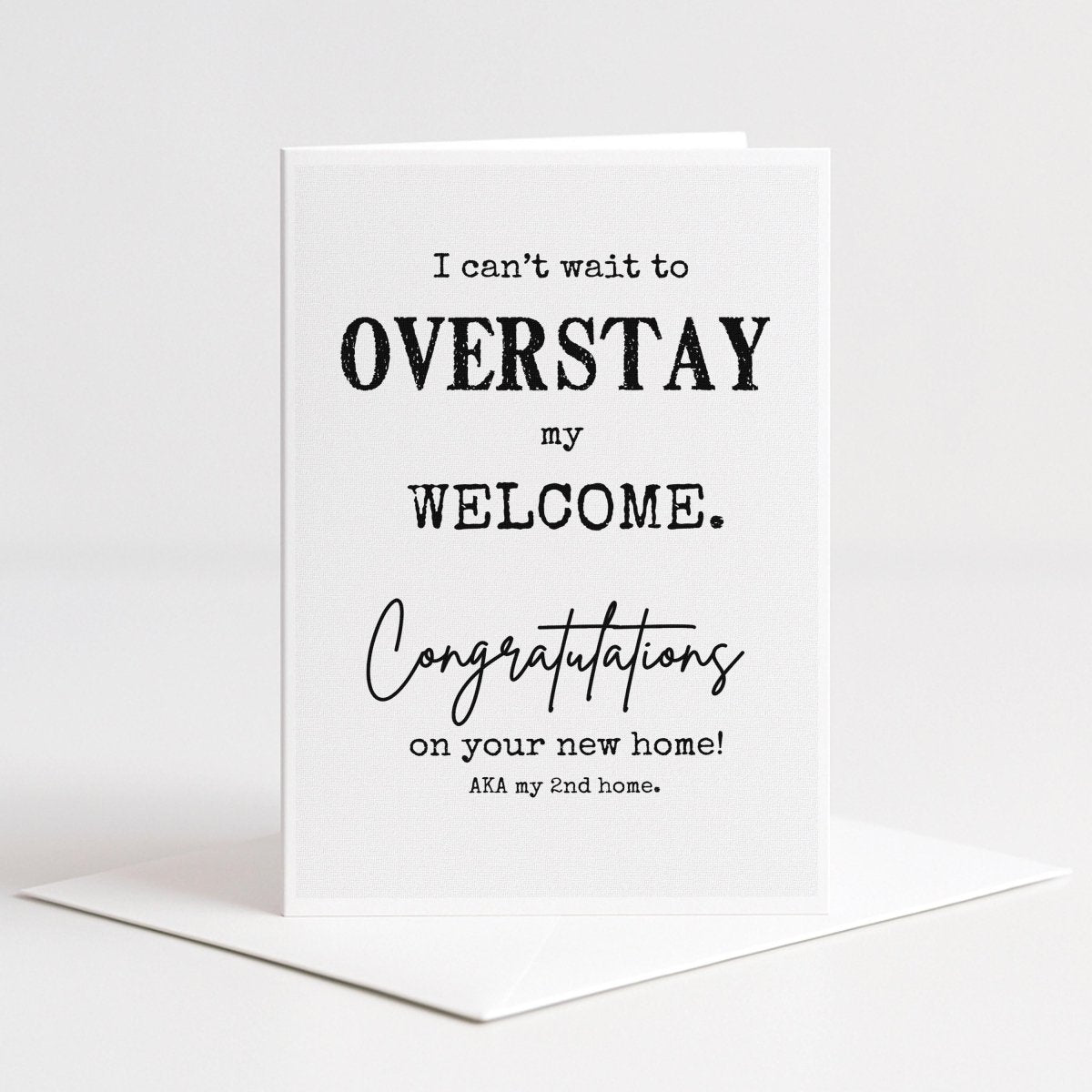 a greeting card with a message welcoming someone to their new home.