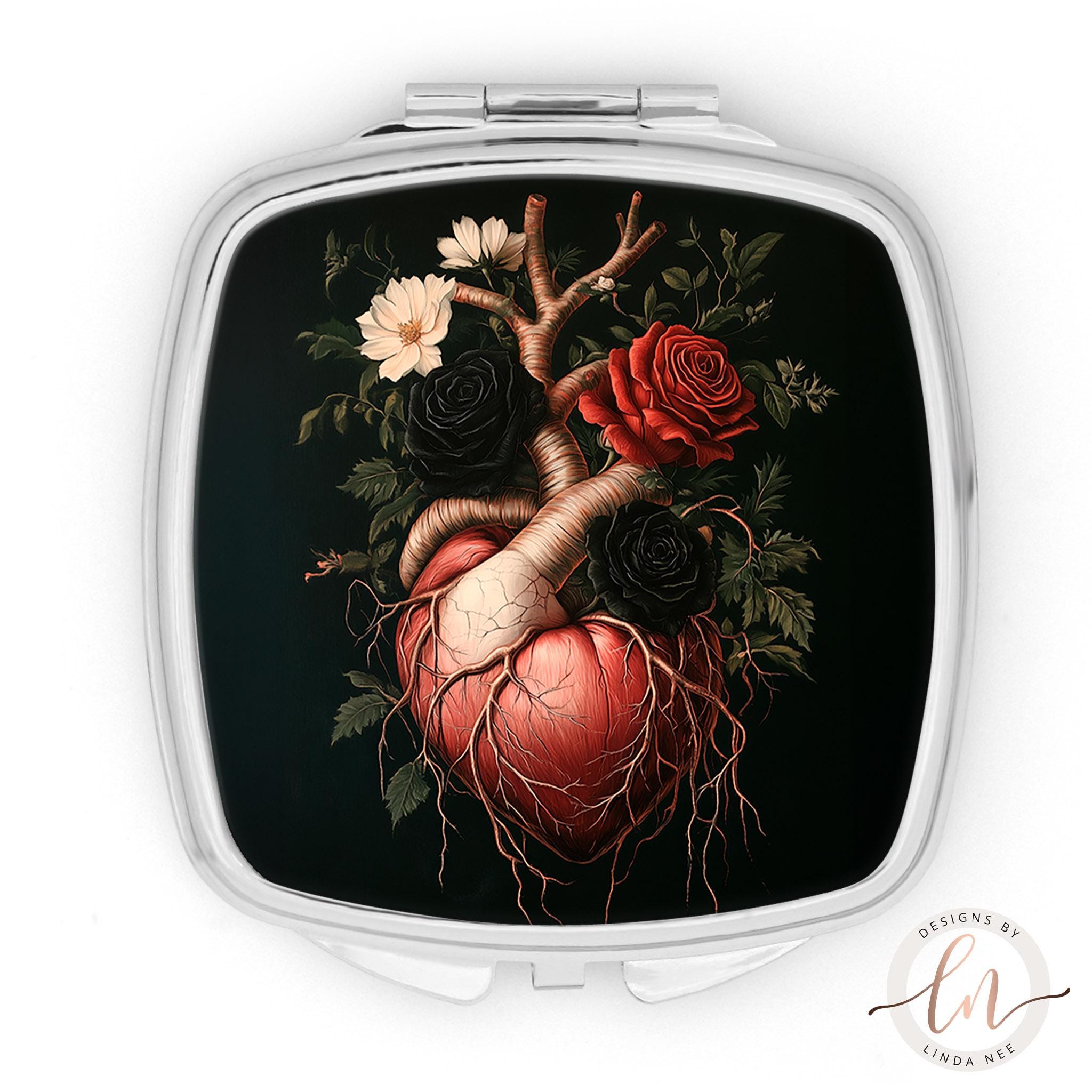 Anatomical Heart Compact Mirror - Goth Medical Student Gift