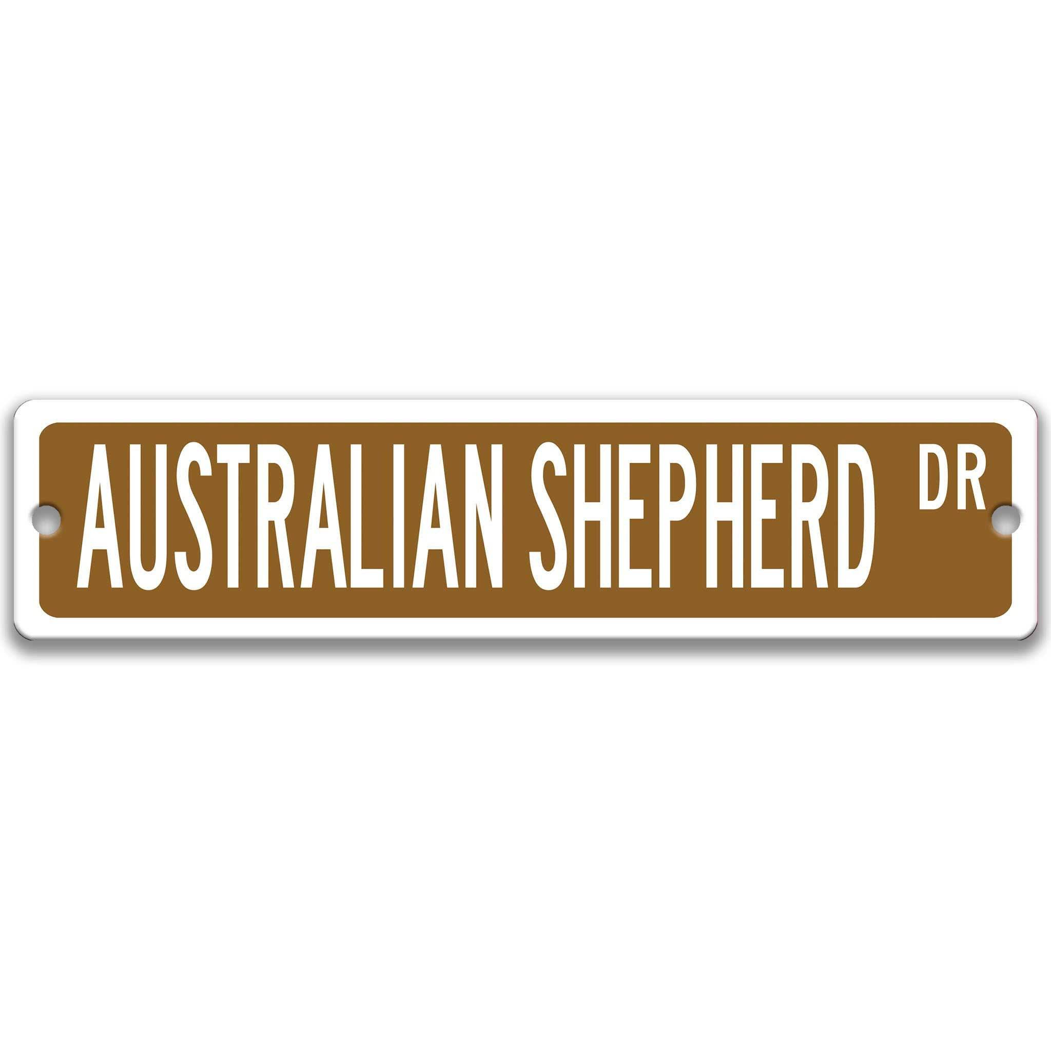 Australian Shepherd Dog Metal Street Signanimal