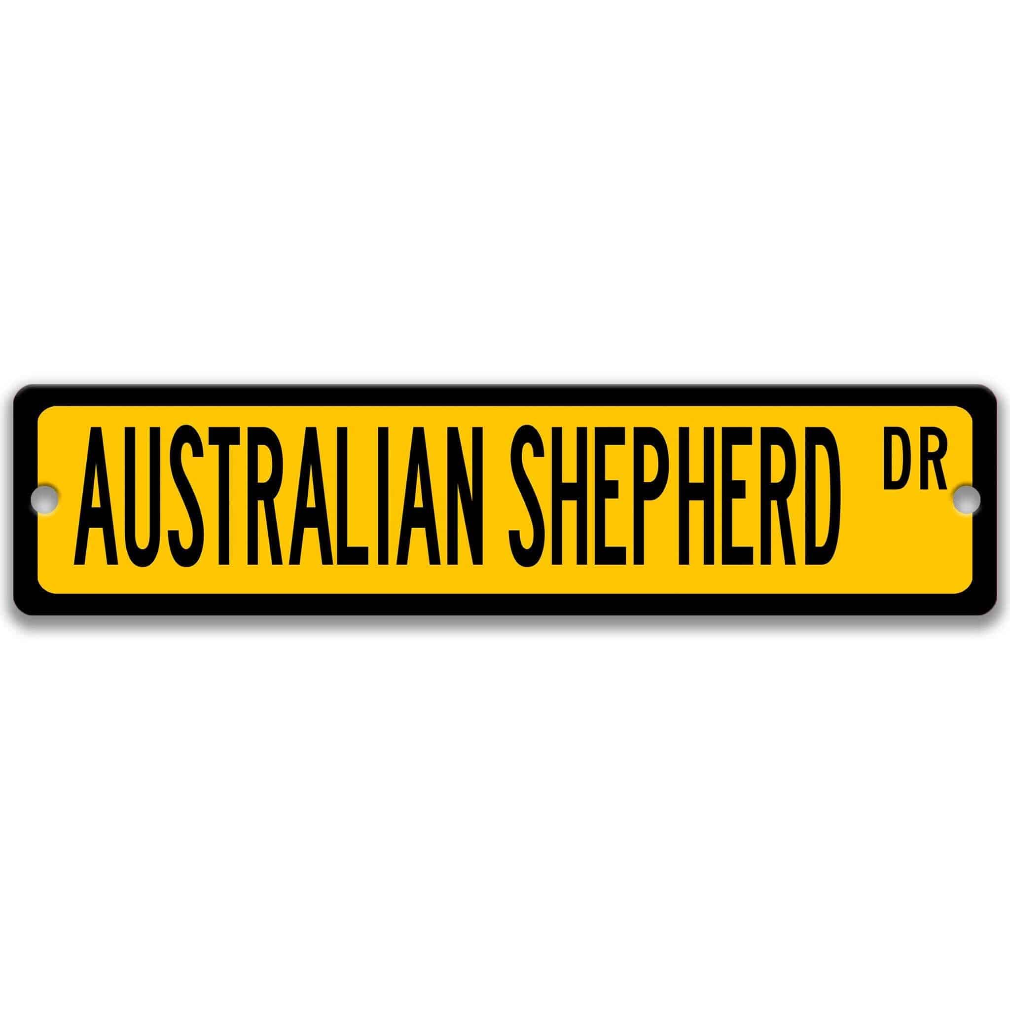 Australian Shepherd Dog Metal Street Signanimal