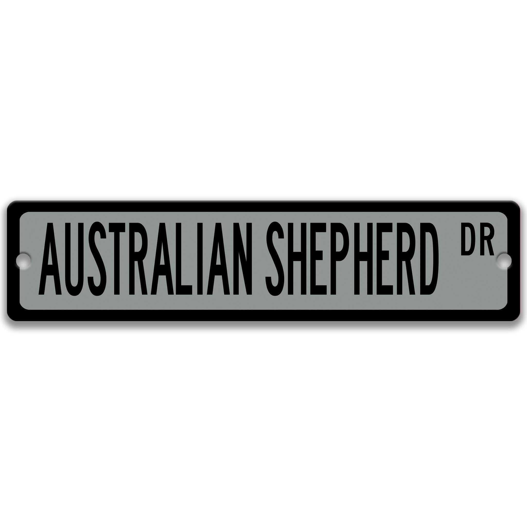 Australian Shepherd Dog Metal Street Signanimal
