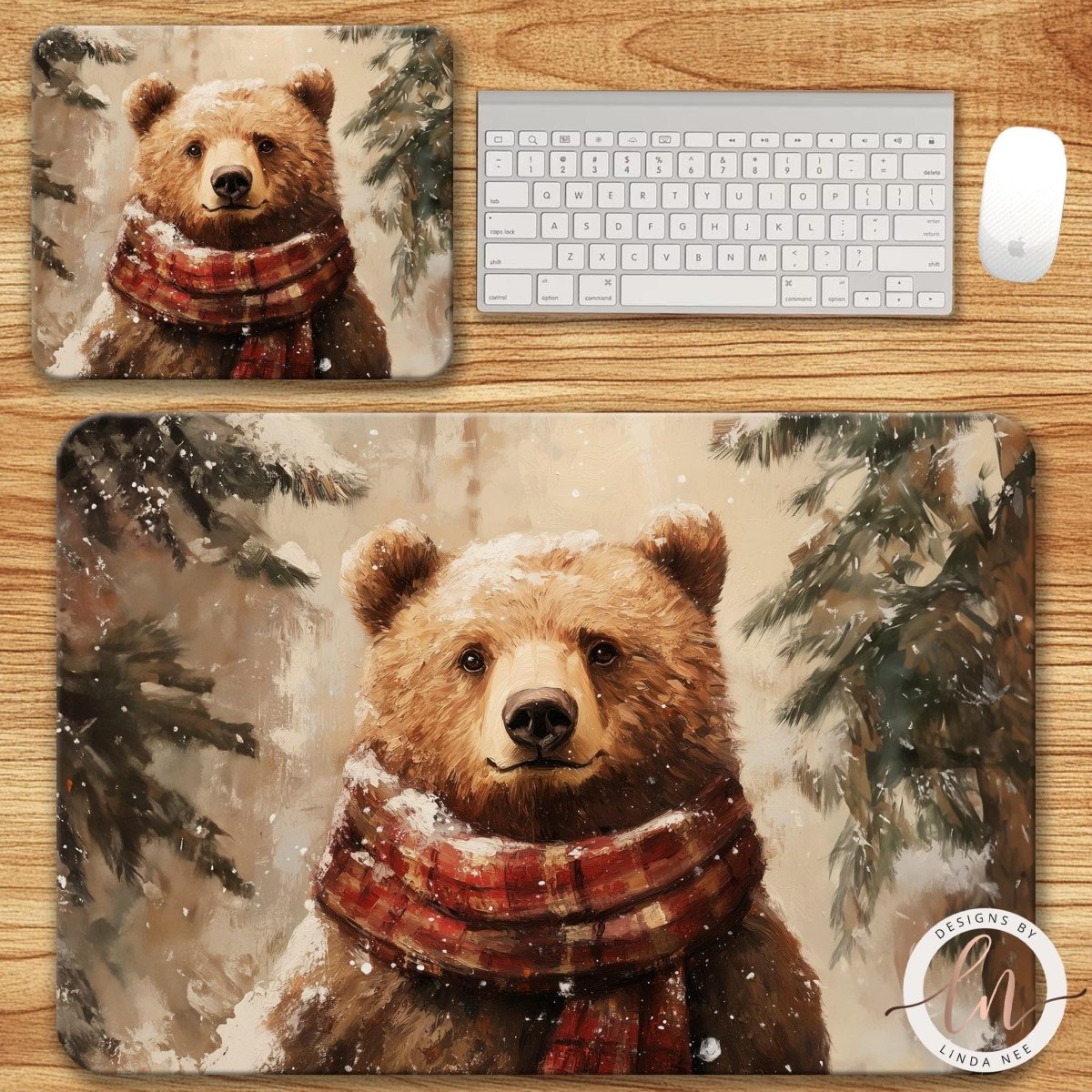 Rustic Bear Mouse Pad & Desk Mat