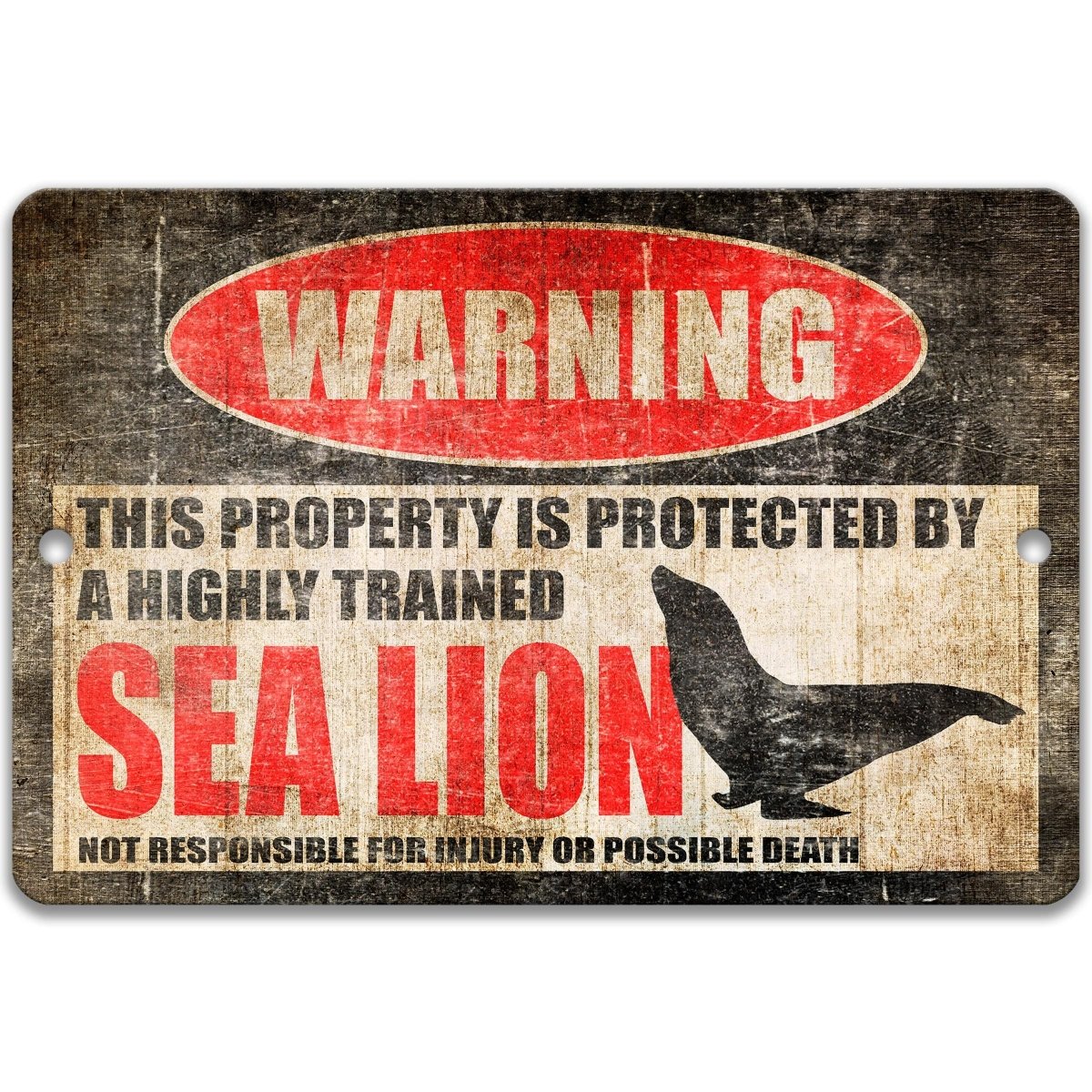 Sea Lion Metal Warning Metal Sign
