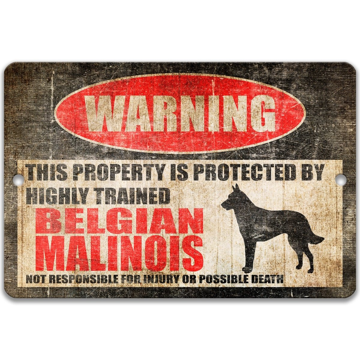 Belgian Malinois Yard Warning Sign