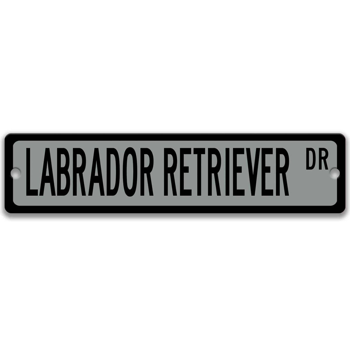 Brown Labrador Retriever DR aluminum street sign with white lettering