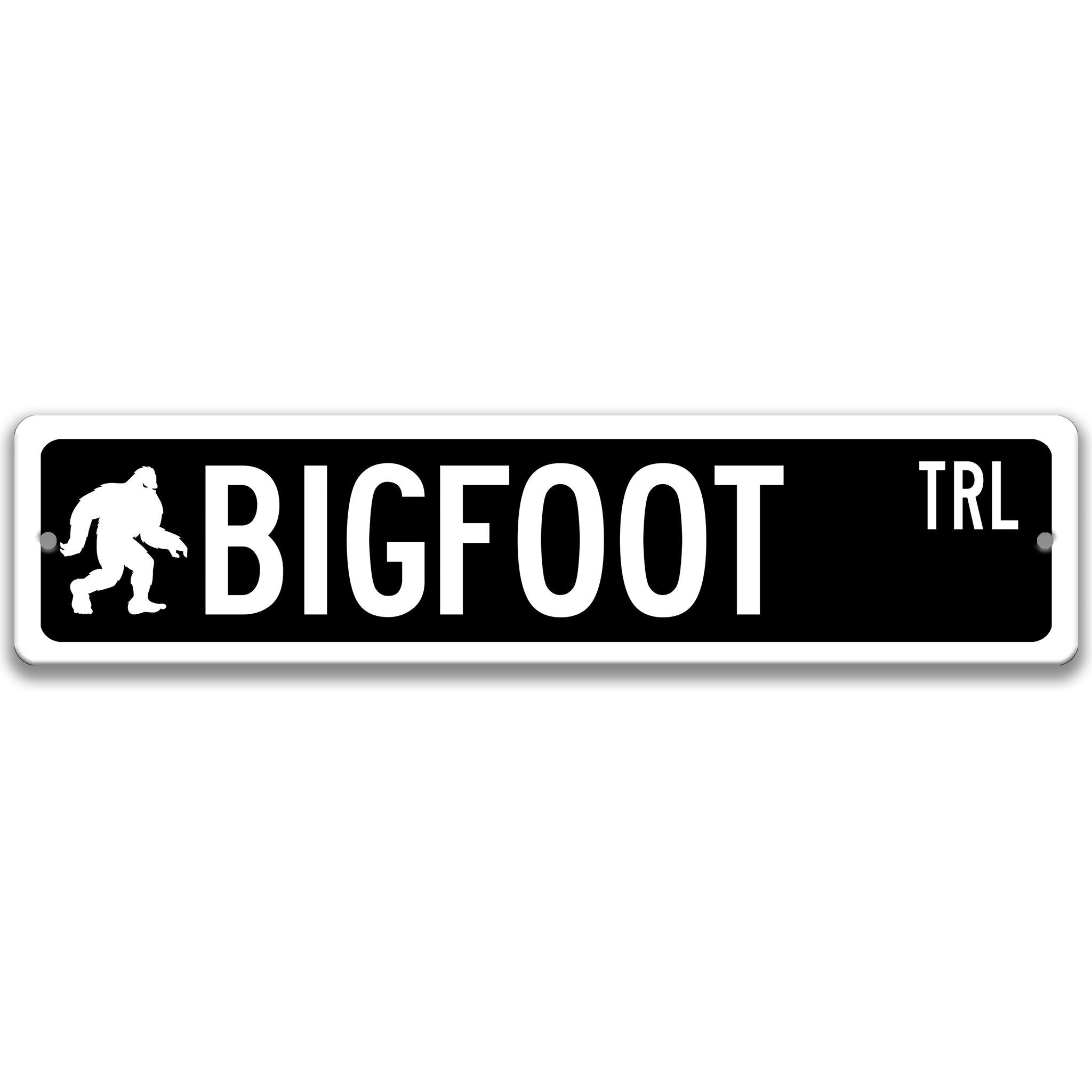 Bigfoot with Silhouette Metal Street Sign