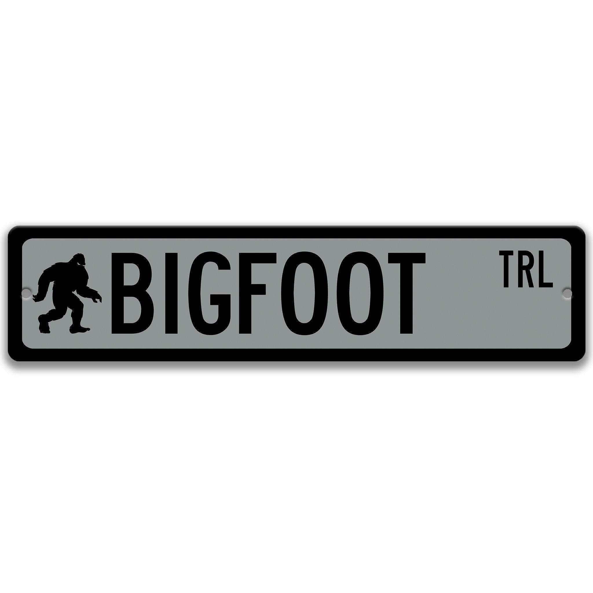 Bigfoot with Silhouette Metal Street Sign
