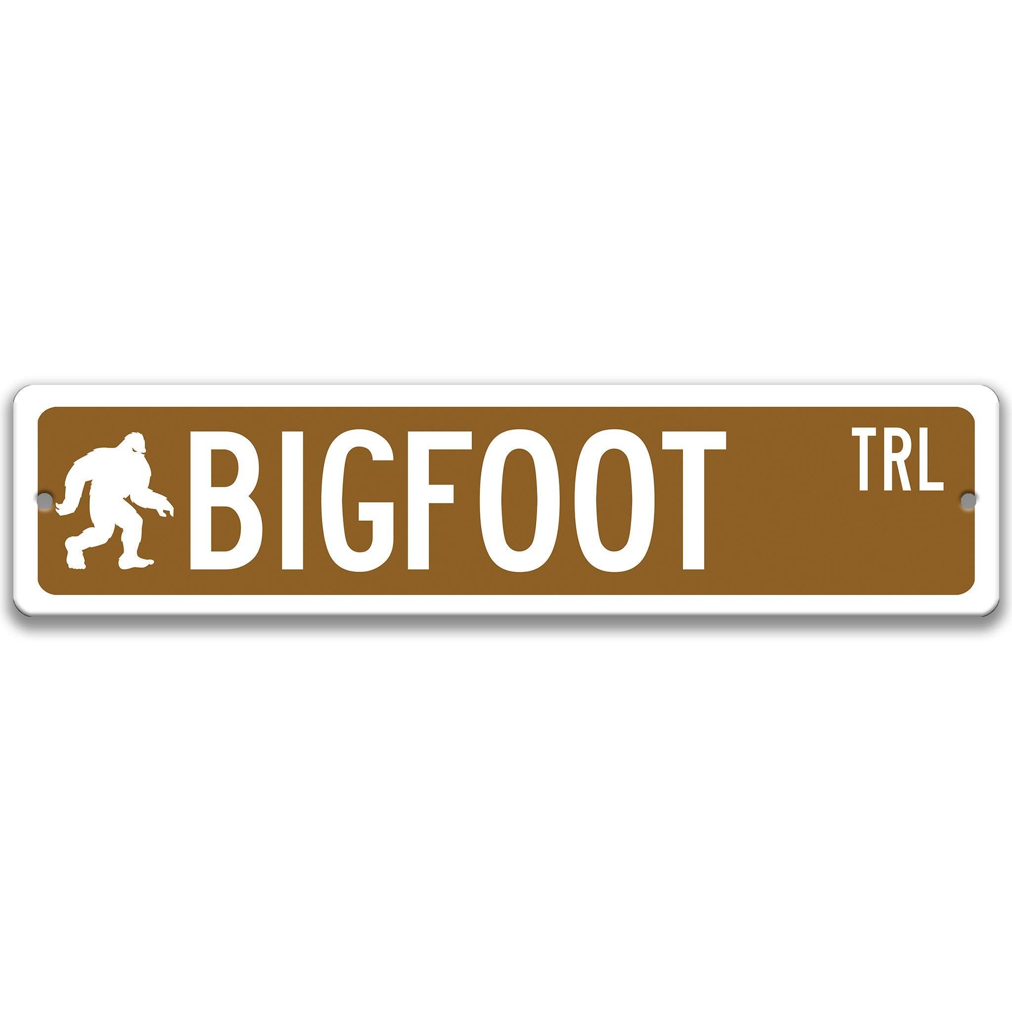 Bigfoot with Silhouette Metal Street Sign
