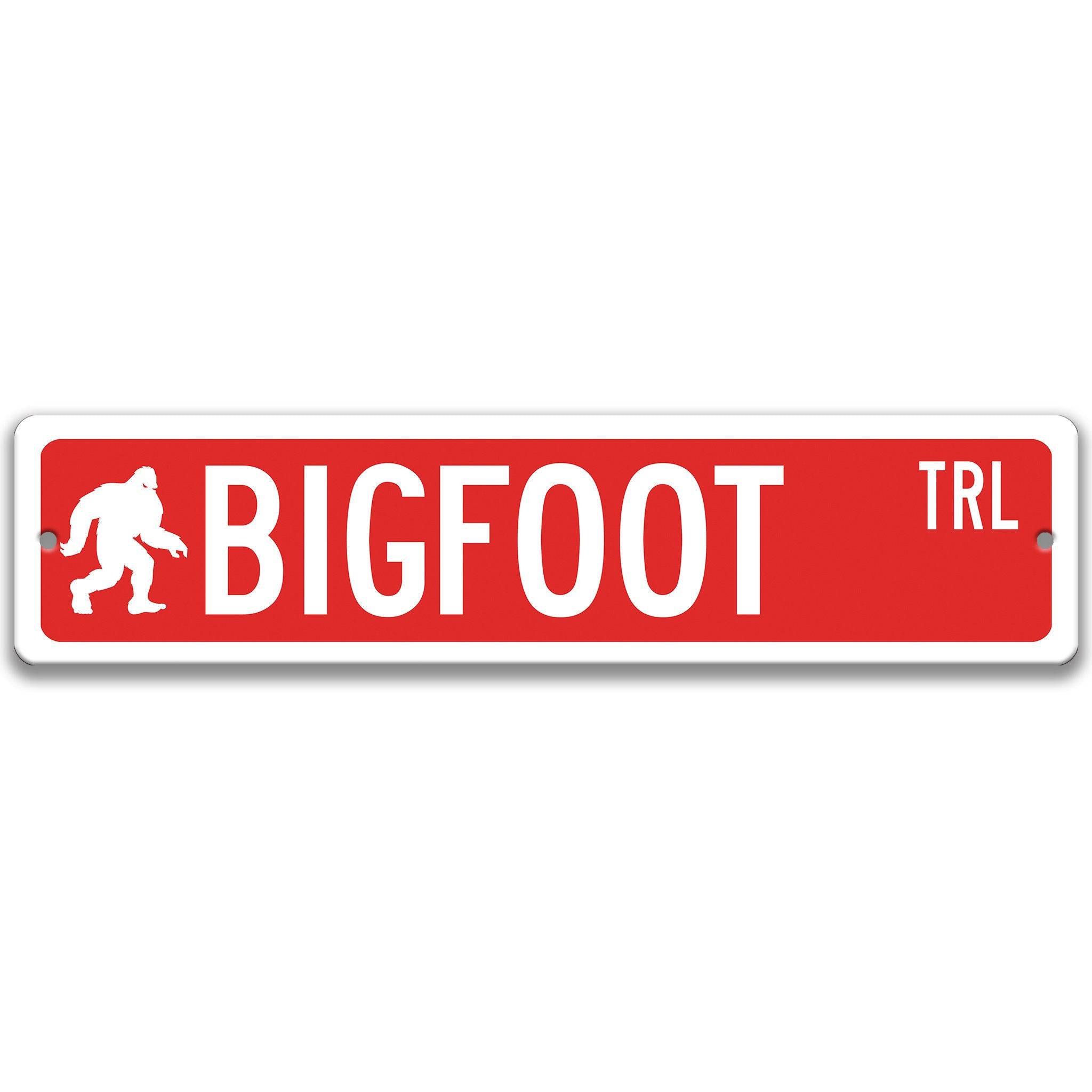Bigfoot with Silhouette Metal Street Sign