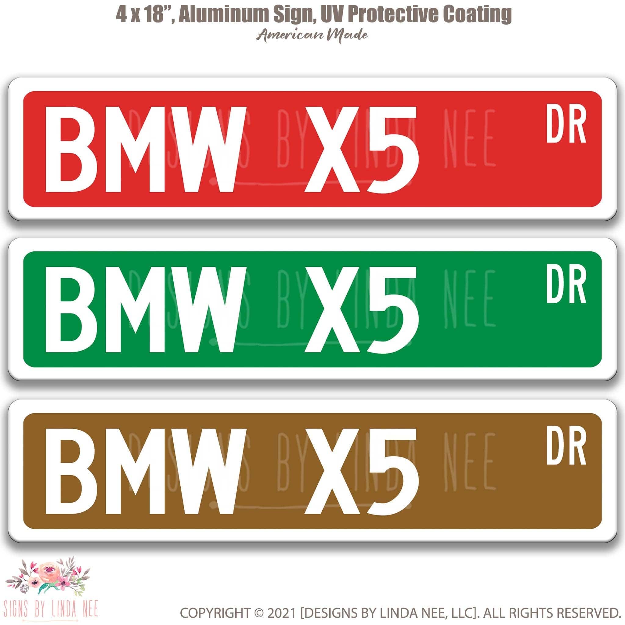BMW X5 Metal Street Sign